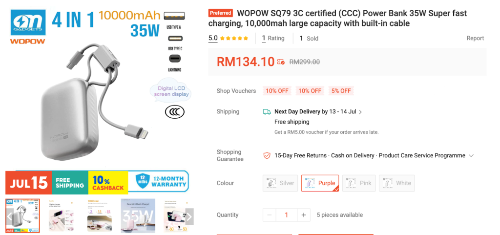 CCC-certified power bank